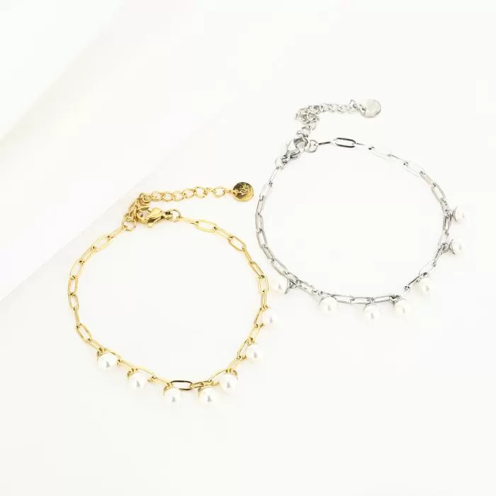 Schakelarmband met parels