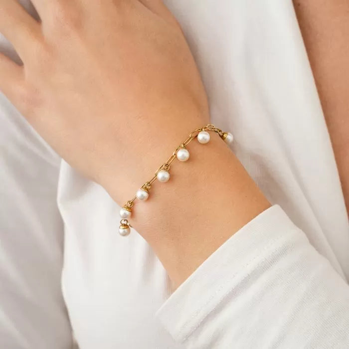 Schakelarmband met parels