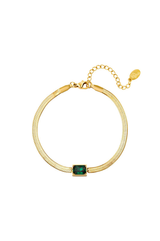 Snake chain armband groen