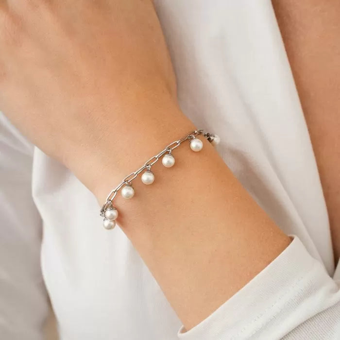 Schakelarmband met parels