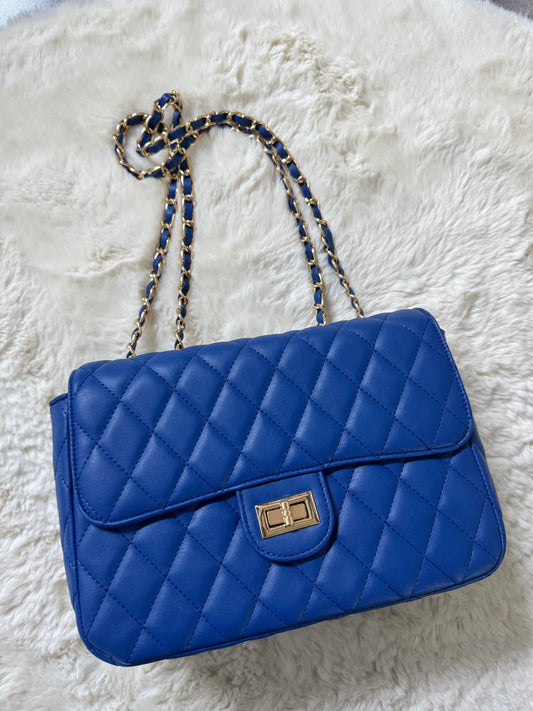 Luxe schoudertas blauw