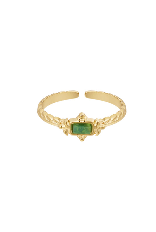 Ring met groene steen